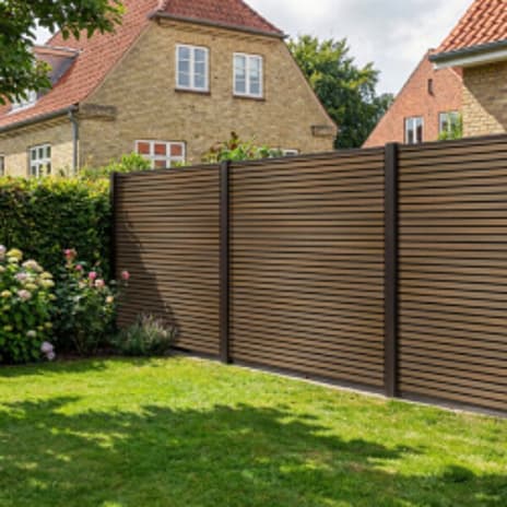 Hortus Riva Hegnselement Teak/Sort Vandret