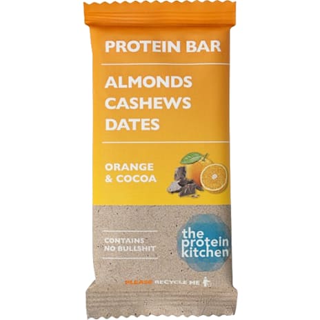 The Protein Kitchen Proteinbar m. kakao og appelsinsmag 50 g