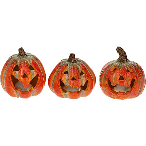 Halloween Blank Græskar Med LED Assorteret