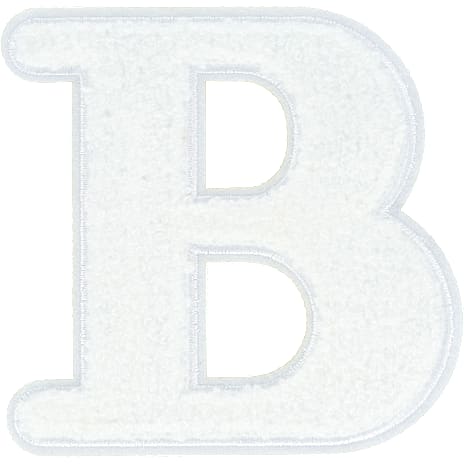 Julefryd Tekstil Strygemærke Bogstav B 12,5 cm Hvid