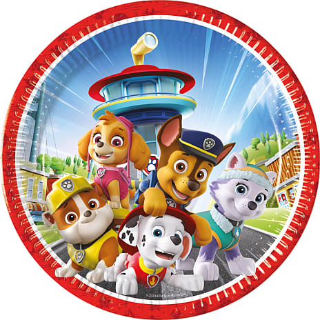 Disney Paptallerkener Ø:23 cm 8-pak - Paw Patrol 8 stk.