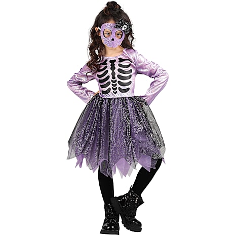 Halloween lilla glimmer skeletkostume str. 116