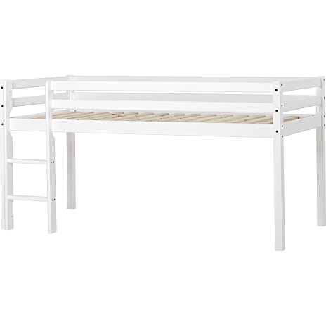 Spiloppe Halvhøj Seng 90x200 cm Hvid