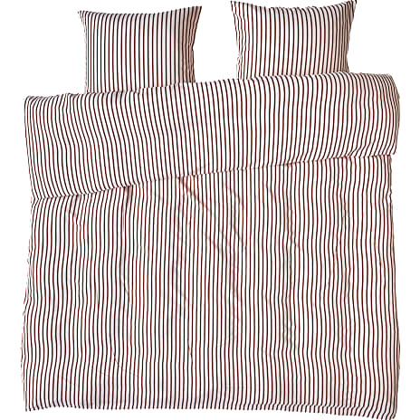 Basis Sengetøj 200x220 cm Stribet Hvid Og Brun