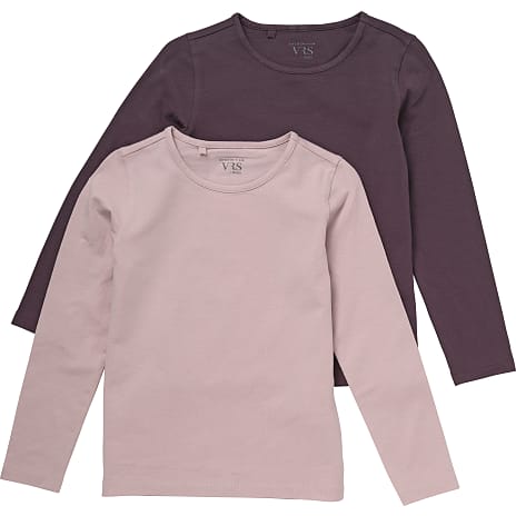 VRS Børne 2-pak Bluse Str. 122/128 Rosa/Bordeaux