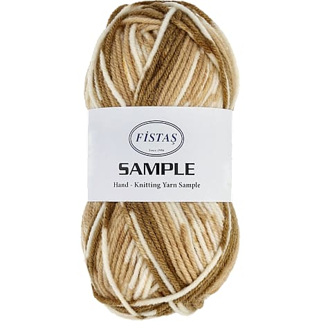 Akryl- og Uld Blandingsgarn Brun, Hvid og Orange 4806