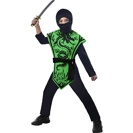 Drageninja Grøn Kostume Str. 128 cm