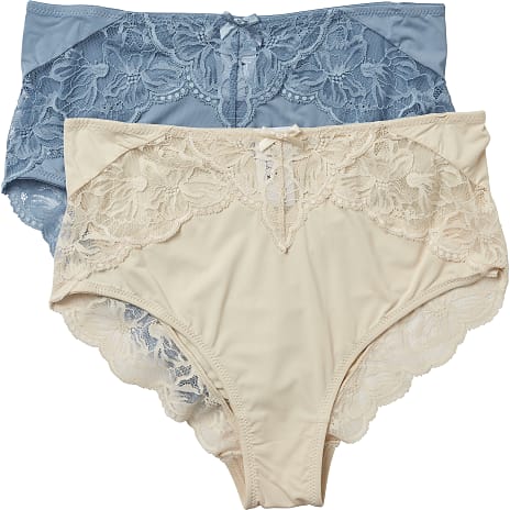 VRS Dame 2-pak Maxi Trusser Str. M Beige/Blå