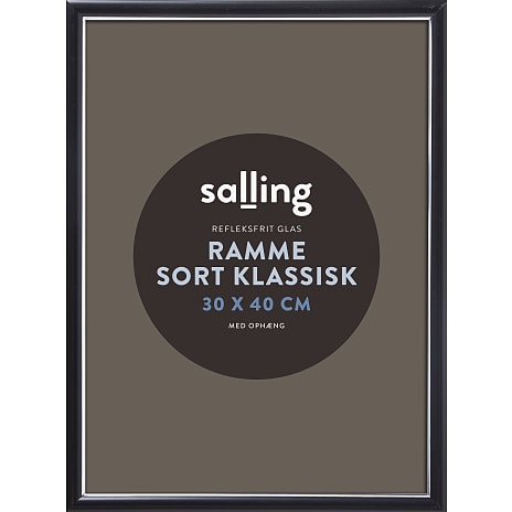 Salling Klassisk sort ramme refleksfrit glas