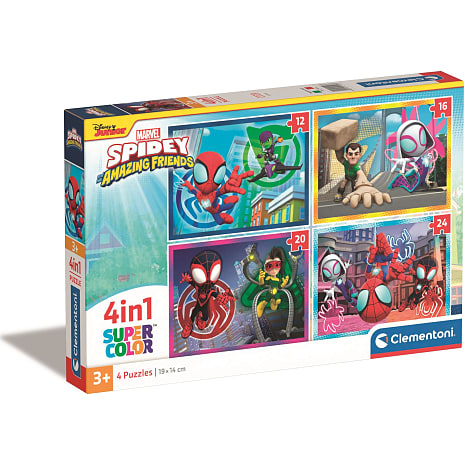 Clementoni Spidey og Hans Utrolige Venner Puslespil 4-i-1
