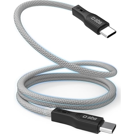 SBS magnetisk USB-C kabel 1 meter - grå 1 stk.