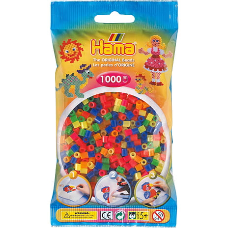 Hama Rørperler 1.000 stk. Miksede Neonfarver