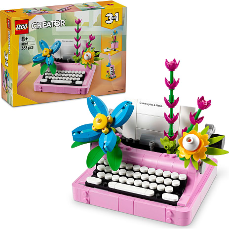 Skrivemaskine m. blomster, LEGO 1 stk.