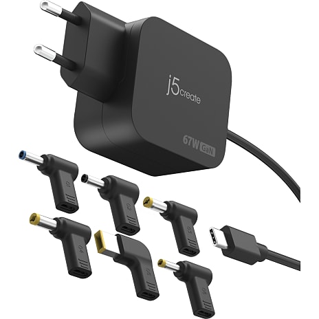 J5 Create USB-C universal GaN oplader 67W sort