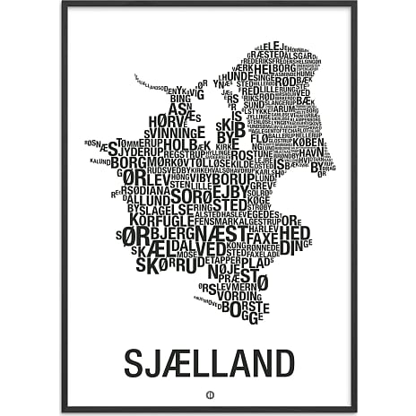 Citatplakat Sjælland, byer - 70x100 cm 1 stk.