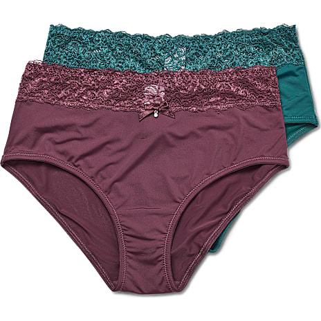 VRS Dame Maxi Trusser 2-pak Str. 2XL Bordeaux/Grøn