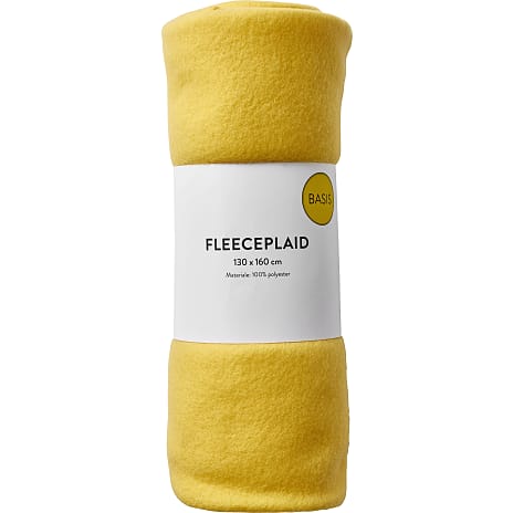 BASIS fleeceplaid 130x160 cm - varm gul 1 stk.