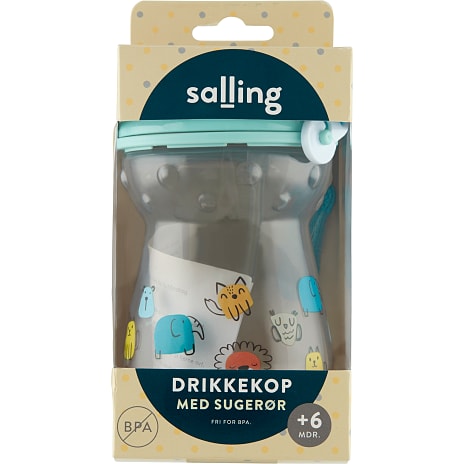 Salling Flaske med Sugerør Assorteret