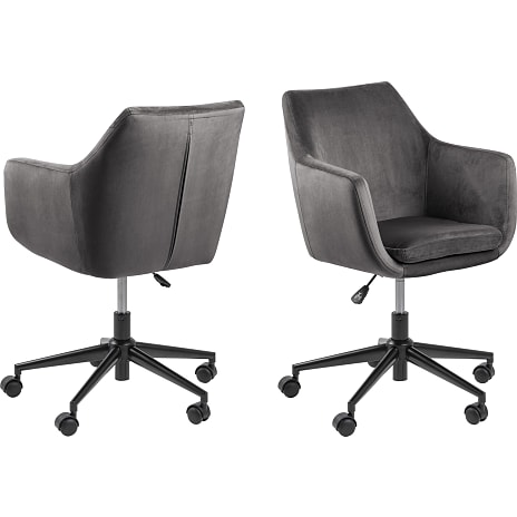 AC Design Furniture Nora Kontorstol Grå Velour