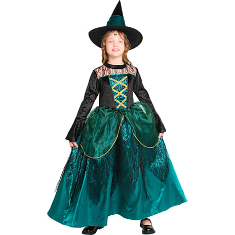 Halloween Grønt Heksekostume Str. 128