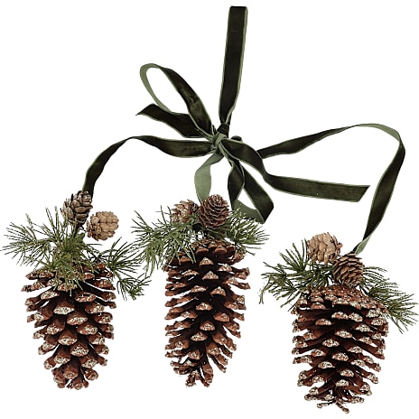 Juleophæng med kogler og dekoration 1 stk.