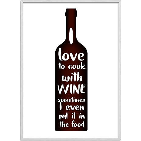 Citatplakat I love to cook with wine - 50x70 cm 1 stk.