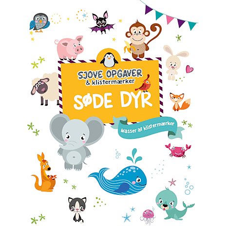 Forlaget Tukan Sjove opgaver med stickers - søde dyr