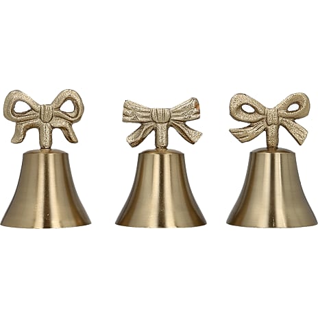 Jule Metalklokke Med Sløjfe Højde 9 cm Assorteret