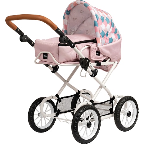 BRIO Kombi Dukkevogn Dråbemønster Pink