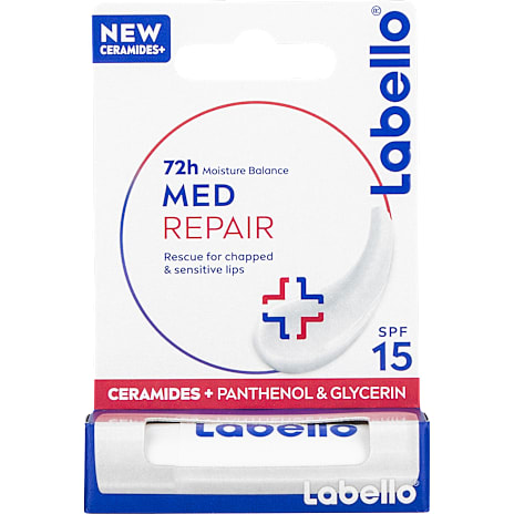 Labello Læbepomade repair m. panthenol, glycerin og solfaktor 15 5,5 ml