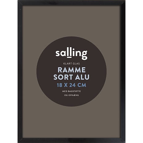 Salling Sort ramme m. glas - 18x24 cm 1 stk.