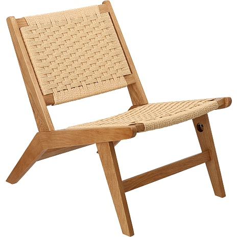 Classic C30 loungestol i massiv eg med flet - lakeret eg 1 stk.