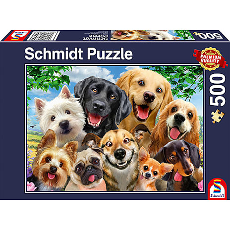 Schmidt Hunde-Selfie Puslespil 500 Brikker