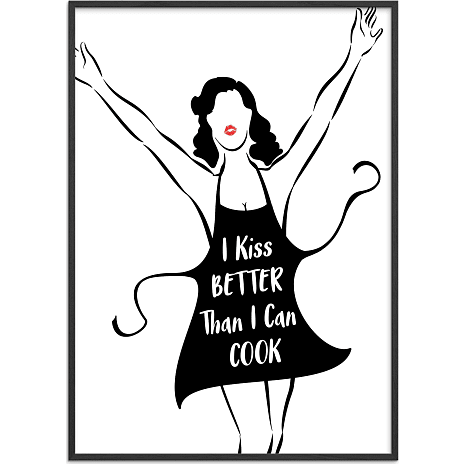 Citatplakat I kiss better than I cook - 30x40 cm 1 stk.