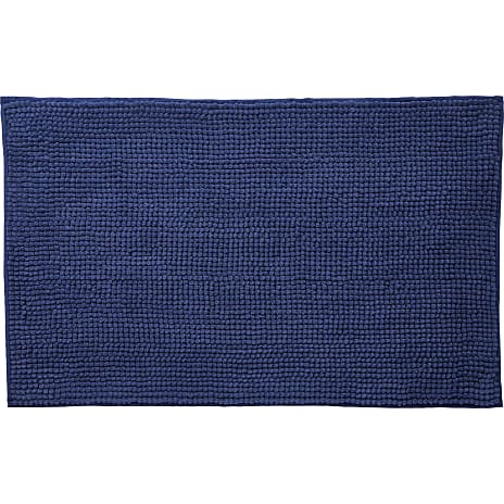Chenille bademåtte blå