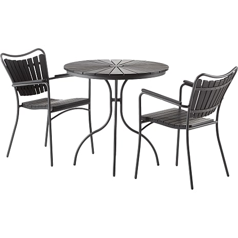 Kerteminde Cafébord og 2 Kerteminde Havestole Nonwood Sort