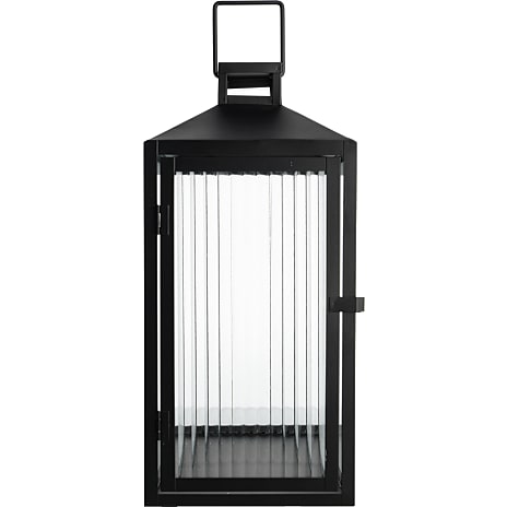 Rillet Lanterne Højde 40 cm Sort