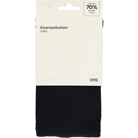 VRS Dame Bomuldsstrømpebukser Sort str. L/XL