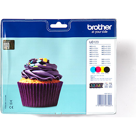 Brother LC123VALBP blækpatron - cyan/magenta/gul/sort 1 stk.