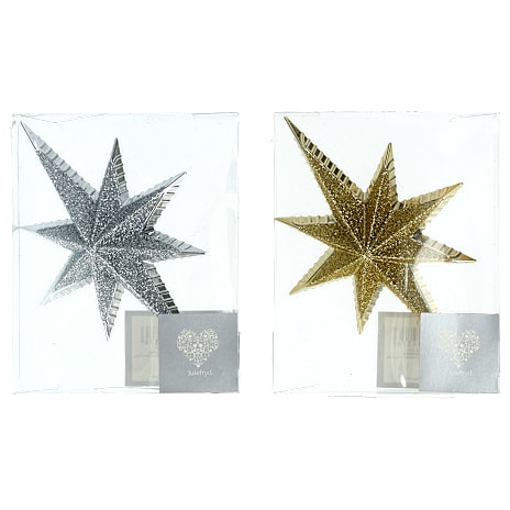 Julefryd Topstjerne med Glitter Højde 15 cm
