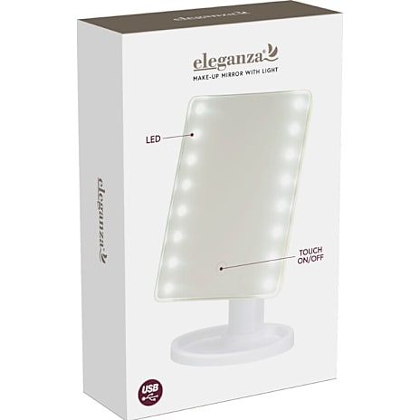 Makeupspejl med LED-lys