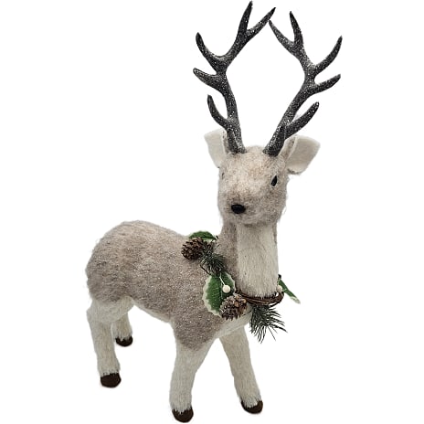 Rensdyr Med Glitter Højde 50 cm Hvid