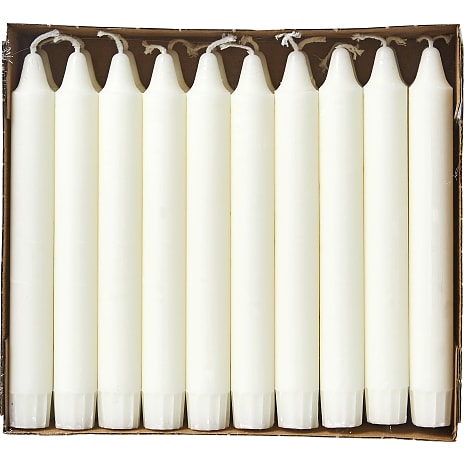 Budget kronelys 2,2x19 cm 20-pak - hvid 1310 g