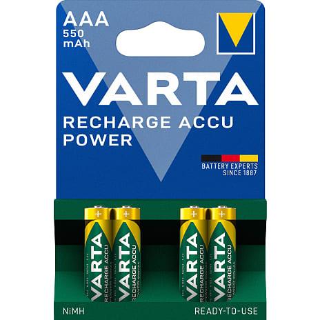 Varta Recharge Accu Power 4-pak AAA 550mAh genopladelige batterier 4 stk.