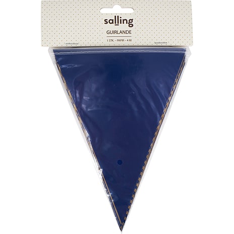 Salling guirlande med vimpelflag L: 4 meter - Blå 1 stk.