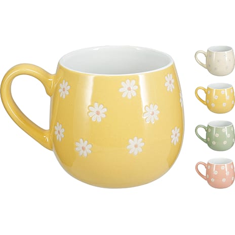 Krus med blomster - 450 ml - flere varianter - assorteret 1 stk.