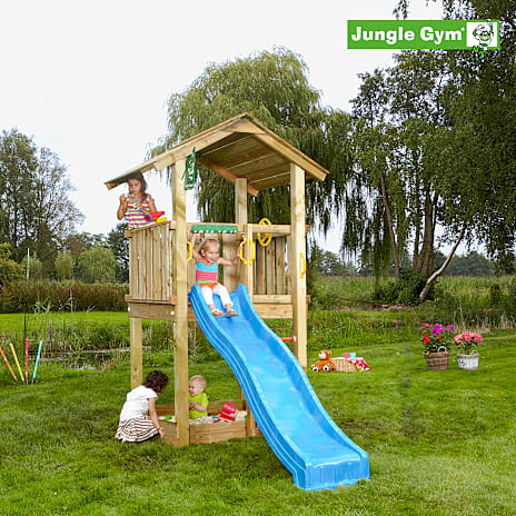Jungle Gym Casa legetårn med blå rutsjebane