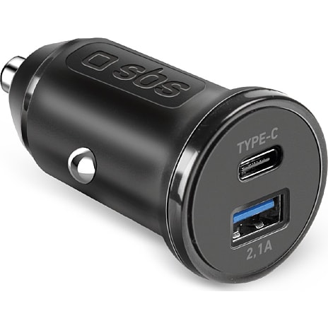 SBS Biloplader 10W USB-C USB 2.1A Sort