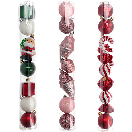 Julefryd Jul plastkugler og figurer Ø:5 cm - flere varianter - assorteret 8 stk.