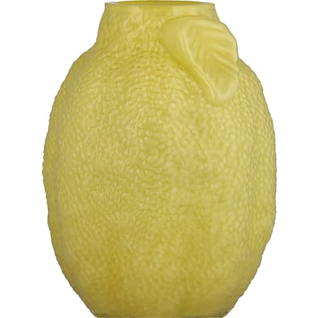 Citron Glasvase Højde 16,5 cm Gul